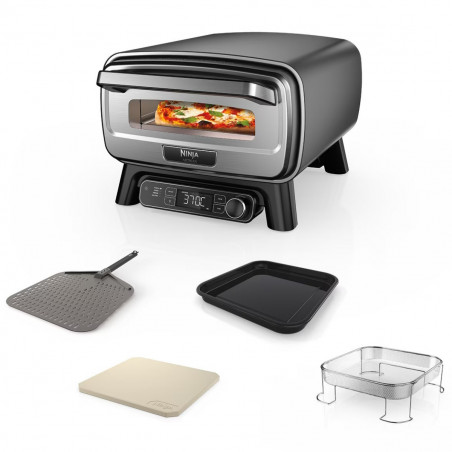 Cuptor electric pentru pizza 5-în-1 Ninja Artisan MO201EU, 1760 W, 30 x 30 cm, 5 funcții, ecran tactil, 32–370 °C, gri