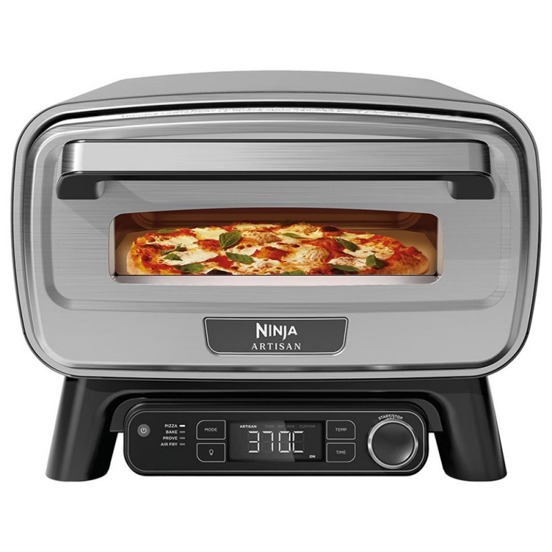 Cuptor electric pentru pizza 5-în-1 Ninja Artisan MO201EU, 1760 W, 30 x 30 cm, 5 funcții, ecran tactil, 32–370 °C, gri