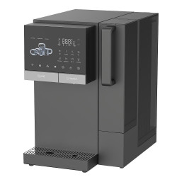 Dozator de apa la retea cu generator de gheata ELIXIR Ice, 2100 W, Incalzire 18 l/h, Racire 2,5 l/h, 4–90°C, Filtrare in 3 etape, Ecran tactil, UVC, Compresor, Gri inchis