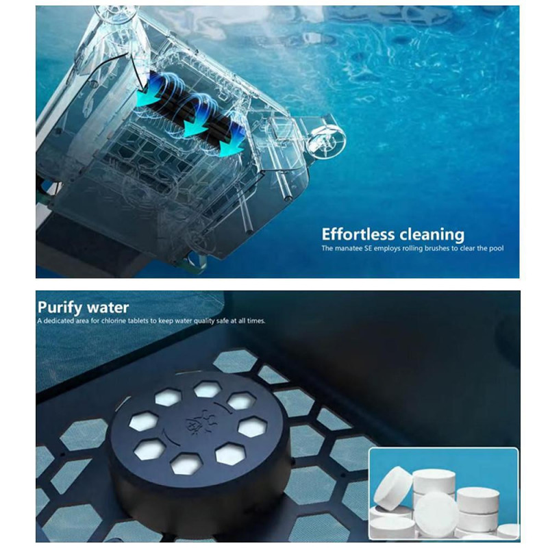 Skimmer solar / DC pentru curatarea suprafetei apei din piscine LOTUS, Pana la 10 ore, 3 motoare, 6 l, IPX8, Negru