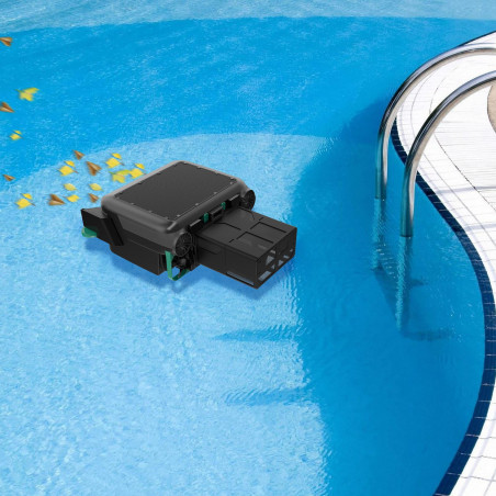 Skimmer solar / DC pentru curatarea suprafetei apei din piscine LOTUS, Pana la 10 ore, 3 motoare, 6 l, IPX8, Negru