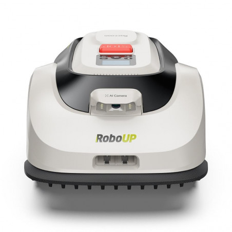 Robot de tuns iarba RoboUp Racoon 2 SE, 600 m², 150 min, cameră AI, zone, 3-8 cm, senzor de ploaie, evitare obstacole, Wi-Fi, alb