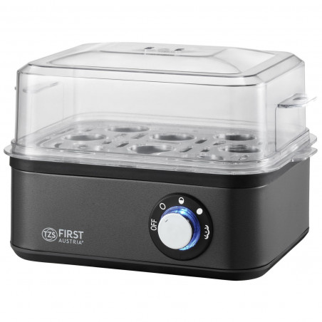 Fierbător de ouă First Austria FA-5115-3-GR, 500 W, pentru 8 ouă, cronometru cu 3 moduri, semnal sonor, gri închis