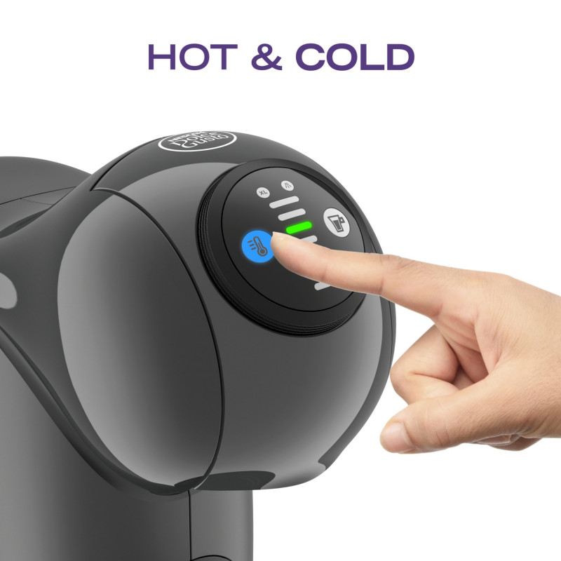 Espressor Krups KP243B10 NDG GENIO S ANTHRACITE, 1500 W, 15 bar, 0,8 l, Compatibil cu capsulele NESCAFÉ® Dolce Gusto®, LED, Functie XL, Gri/Antracit