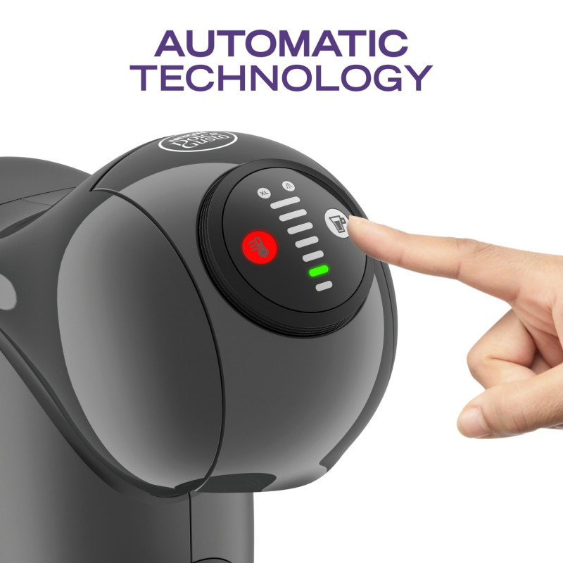 Espressor Krups KP243B10 NDG GENIO S ANTHRACITE, 1500 W, 15 bar, 0,8 l, Compatibil cu capsulele NESCAFÉ® Dolce Gusto®, LED, Functie XL, Gri/Antracit