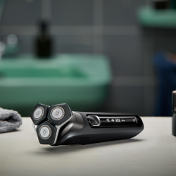 Aparat de ras electric Philips Shaver Series 5000 S5887/10, 9 W, 60 min, pentru ras umed/uscat, trimmer încorporat, SkinIQ, PowerAdapt, capete rotative la 360°, lame cu autoascuțire, gri carbon
