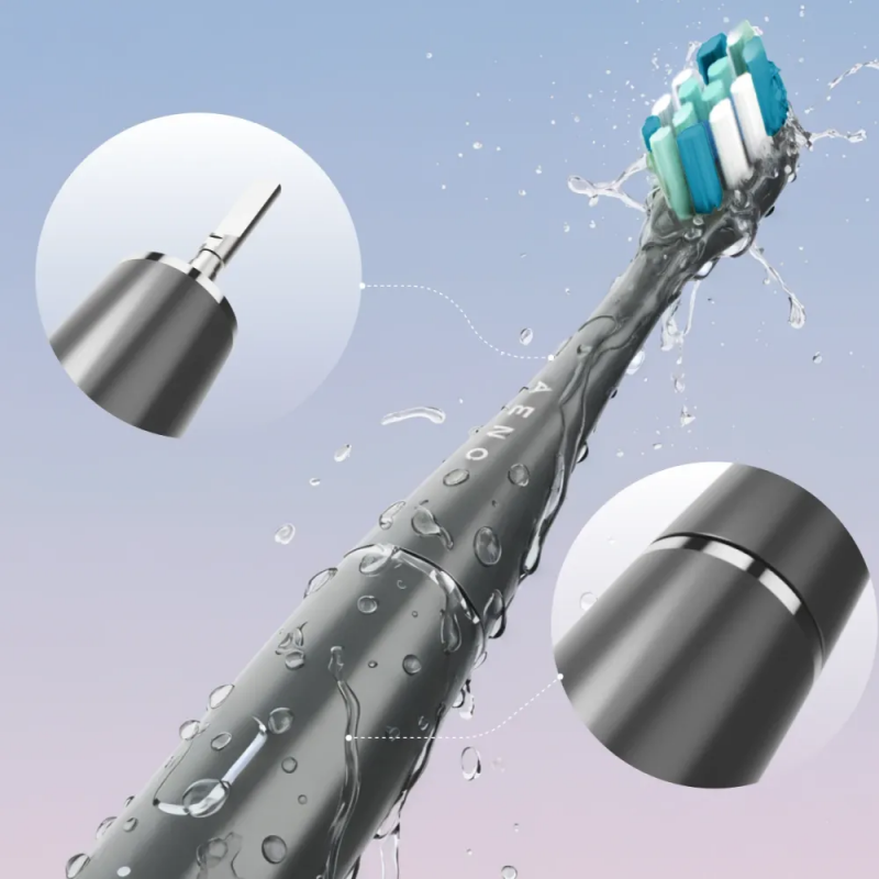 Periuta de dinti electrica cu vibratii AENO ADB0010G, 5 W, DuPont™, Timer, 5 moduri, 90 de zile cu o singura incarcare, Gri