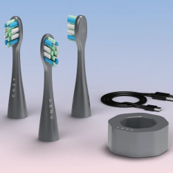 Periuta de dinti electrica cu vibratii AENO ADB0010G, 5 W, DuPont™, Timer, 5 moduri, 90 de zile cu o singura incarcare, Gri