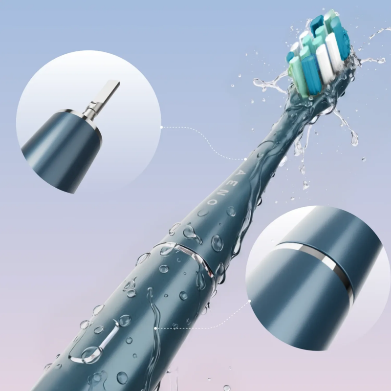 Perie de dinți electrică cu vibrații AENO ADB0010N, 5 W, DuPont™, cronometru, 5 moduri, 90 de zile cu o singură încărcare, albastru