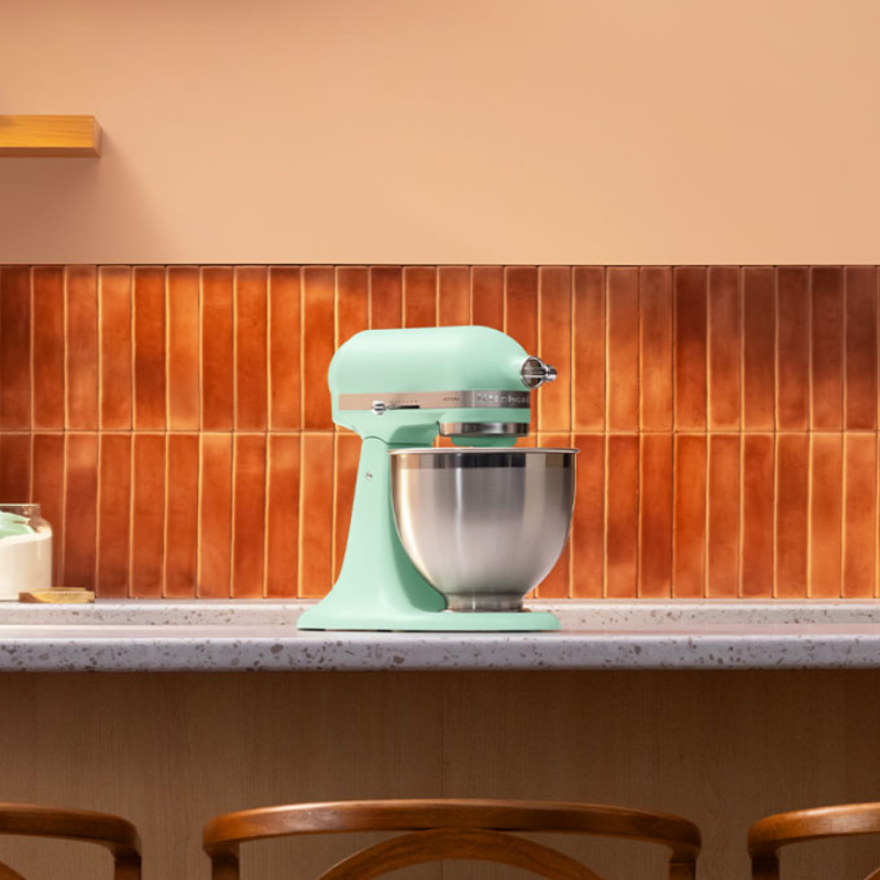 Mixer planetar KitchenAid Artisan Spearmint – Culoarea anului 2026, Model 5KSM195PSESD, 300 W, 4,7 l, Menta