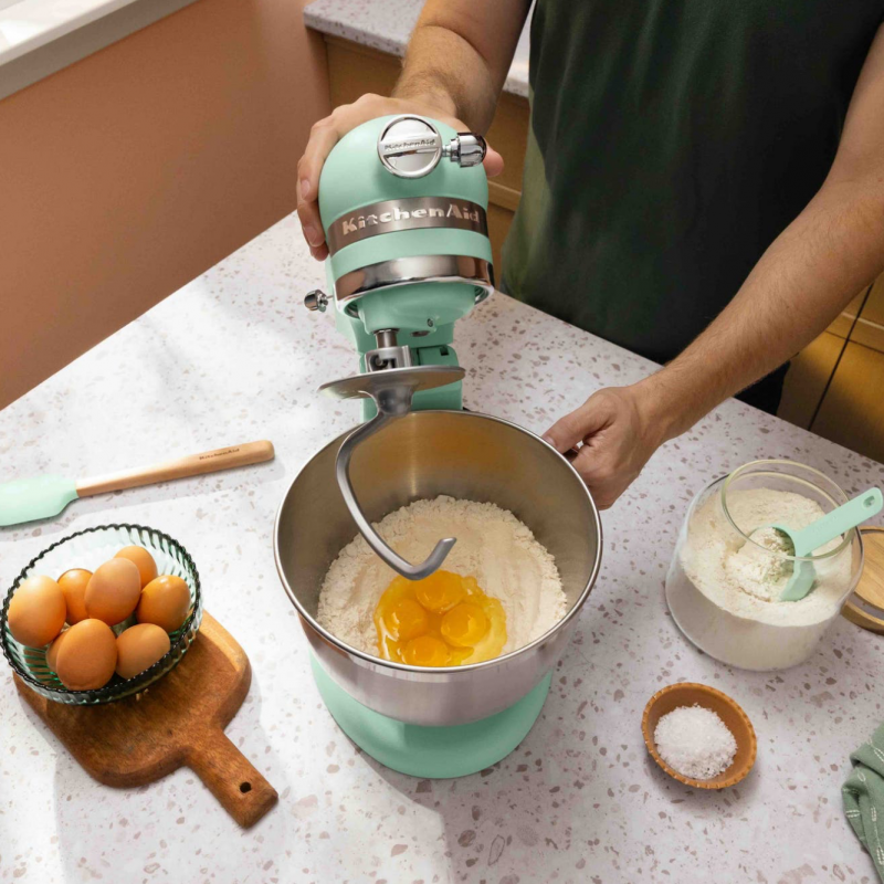 Mixer planetar KitchenAid Artisan Spearmint – Culoarea anului 2026, Model 5KSM195PSESD, 300 W, 4,7 l, Menta