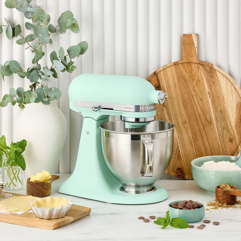 Mixer planetar KitchenAid Artisan Spearmint – Culoarea anului 2026, Model 5KSM195PSESD, 300 W, 4,7 l, Menta