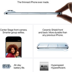 Smartphone Apple iPhone 17 Air, 256 GB, 5G, negru spațial