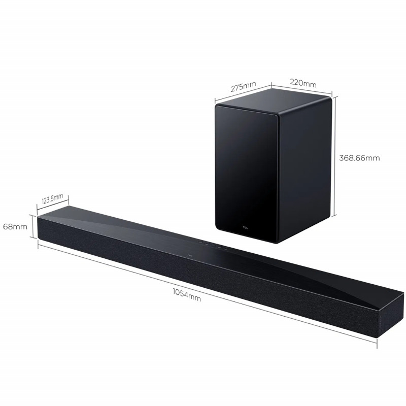 Soundbar / bara de sunet fara fir TCL Q65HE, 580 W, 123,5 cm, Dolby Atmos și DTS-X, Gama Q Series, Wi-Fi, LED, Negru