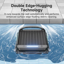 Skimer pentru curățarea suprafeței apei din piscine Wybot F1, alimentare solară / DC, până la 8 ore, 7 l, aplicație mobilă, negru