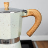 Cafetiera moka Bohmann BH 9303, 150 ml, 3 cesti, Supapa de siguranta, Aluminiu, Bej