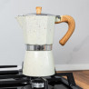 Cafetiera moka Bohmann BH 9303, 150 ml, 3 cesti, Supapa de siguranta, Aluminiu, Bej