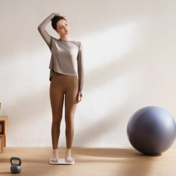 Cantar digital inteligent Xiaomi Body Composition Scale S400, Pana la 150 kg, Bluetooth,Masurare puls, Mod pentru bebelusi, Alb/Gri