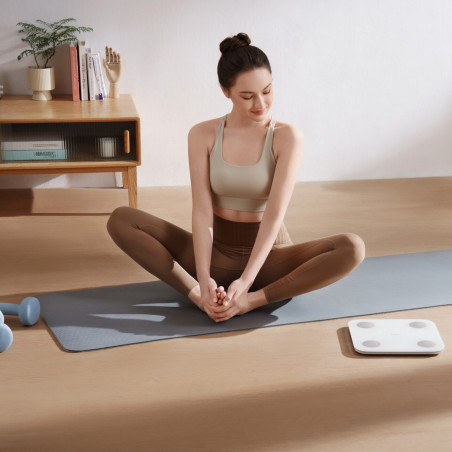 Cantar digital inteligent Xiaomi Body Composition Scale S400, Pana la 150 kg, Bluetooth,Masurare puls, Mod pentru bebelusi, Alb/Gri