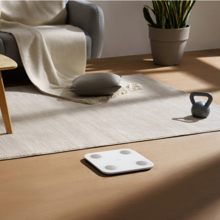 Cantar digital inteligent Xiaomi Body Composition Scale S400, Pana la 150 kg, Bluetooth,Masurare puls, Mod pentru bebelusi, Alb/Gri