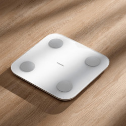 Cantar digital inteligent Xiaomi Body Composition Scale S400, Pana la 150 kg, Bluetooth,Masurare puls, Mod pentru bebelusi, Alb/Gri