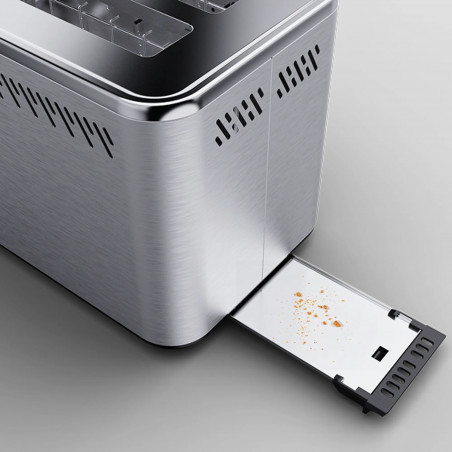 Prajitor de paine AENO ATS0003, 950 W, 6 tipuri de paine, 7 trepte de prajire, Preincalzire, Dezghetare, LED, Otel inoxidabil