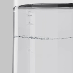 Fierbător electric AENO AEK0005, 2200 W, 1,7 l, 40-100 °C, bază rotativă la 360°, STRIX, afișaj LED, filtru, alb