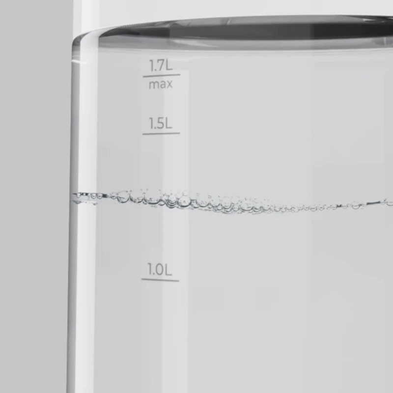 Fierbător electric AENO AEK0005, 2200 W, 1,7 l, 40-100 °C, bază rotativă la 360°, STRIX, afișaj LED, filtru, alb