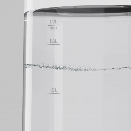 Fierbător electric AENO AEK0005, 2200 W, 1,7 l, 40-100 °C, bază rotativă la 360°, STRIX, afișaj LED, filtru, alb