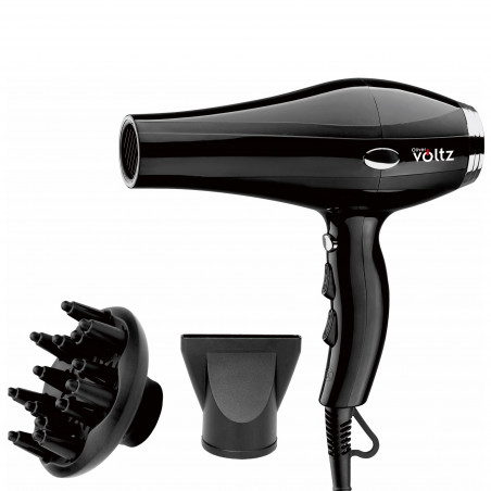 Uscator de par cu difuzor Oliver Voltz OV51100TD, 2000 W, 3 trepte de temperatura, 2 viteze, Negru