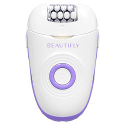 Aparat de epilat 3 în 1 Beautifly Compact Silk Epil, 60 min, 2 viteze, pentru piele umedă/uscată, USB-C, alb/violet