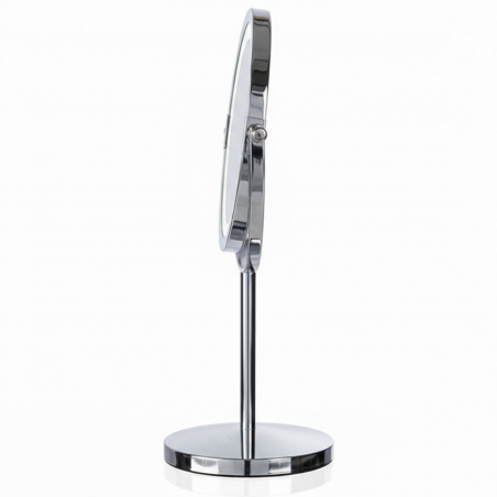 Oglindă cosmetică Beautifly Looking Glass Light, 14,5 cm, mărire 10x, USB-C, LED, reglare la 360°, argintiu