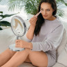 Oglindă cosmetică Beautifly Looking Glass Light, 14,5 cm, mărire 10x, USB-C, LED, reglare la 360°, argintiu