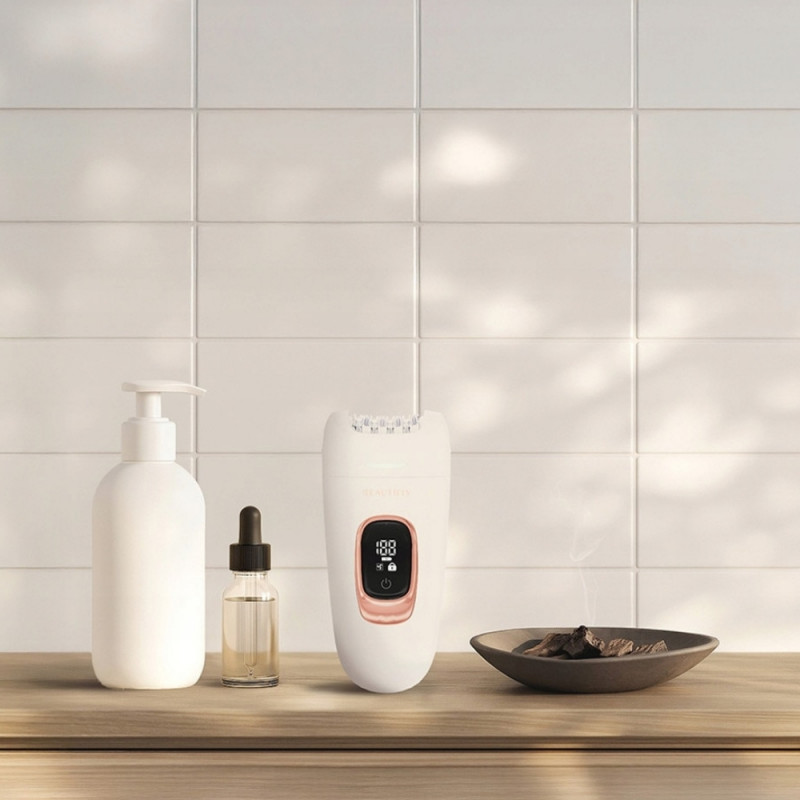 Epilator 3in1 MultiSmooth Epil, 60 min, 2 viteze, Piele umedă/uscată, Ecran LCD, USB-C/A, Alb/Auriu