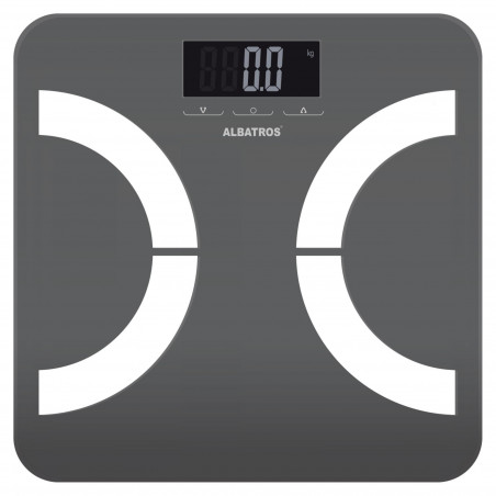 Cântar-analizor Albatros Body Planner, până la 180 kg, BIA, LED, kg/lb/st, gri