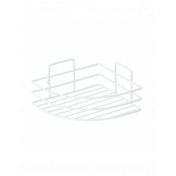 Etajera colt pentru baie Metalife DB-715, 18x18x8 cm, Metal, Alb