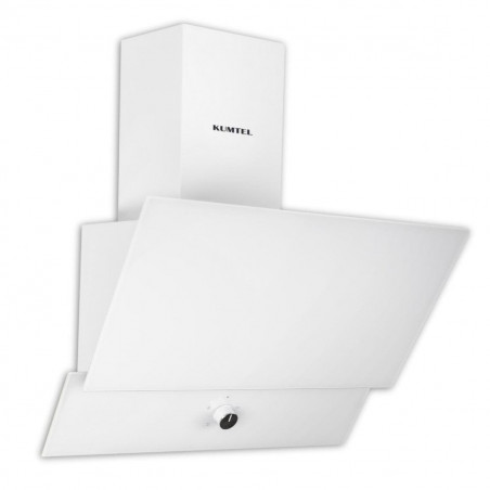 Hota Kumtel DA6-830-A0A, 650 m³/h, 60 cm, 3 viteze, Comandă mecanică, Panou din sticlă, Iluminare LED, Alb