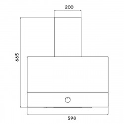 Hota Kumtel DA6-830-A0A, 650 m³/h, 60 cm, 3 viteze, Comandă mecanică, Panou din sticlă, Iluminare LED, Alb
