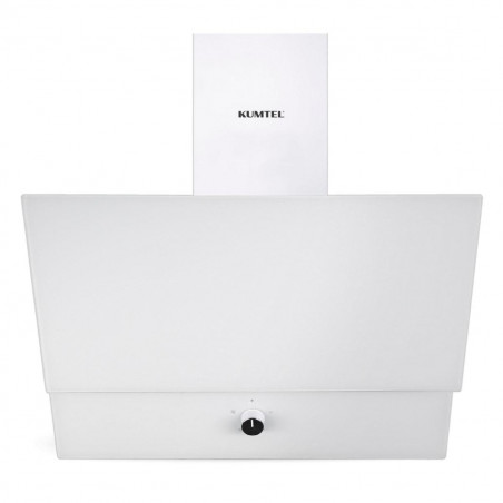 Hota Kumtel DA6-830-A0A, 650 m³/h, 60 cm, 3 viteze, Comandă mecanică, Panou din sticlă, Iluminare LED, Alb