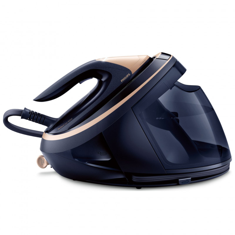 Generator de abur Philips PerfectCare 9000 PSG9050/20, 3100 W, 1,8 l, 9 bari, 190 g/min, jet de abur de 750 g, AI + cameră, SteamGlide Elite, negru