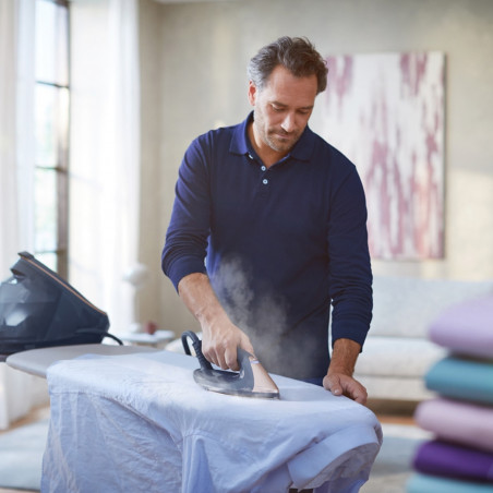 Generator de abur Philips PerfectCare 9000 PSG9050/20, 3100 W, 1,8 l, 9 bari, 190 g/min, jet de abur de 750 g, AI + cameră, SteamGlide Elite, negru