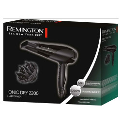 Uscător de păr Remington Power Dry Ionic D3198, 2200 W, 2 viteze, 3 niveluri de căldură, ionizare, negru