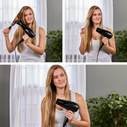 Uscător de păr Remington Power Dry Ionic D3198, 2200 W, 2 viteze, 3 niveluri de căldură, ionizare, negru