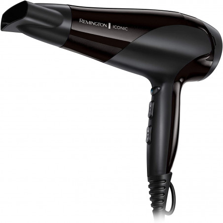 Uscător de păr Remington Power Dry Ionic D3198, 2200 W, 2 viteze, 3 niveluri de căldură, ionizare, negru
