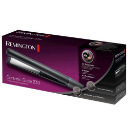Placă de îndreptat părul Remington Ceramic Glide 230 S3700, acoperire ceramică cu titan și turmalină, 150-230 °C, 8 setări de temperatură, LED, negru