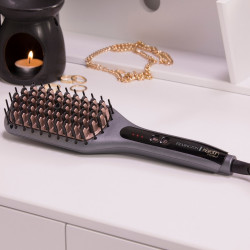 Perie electrică de îndreptat părul 2 în 1 Remington CB7480, 230 °C, îmbogățită cu keratină și ulei de argan, ceramică antistatică, argintie