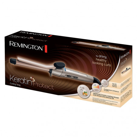 Placă de păr Remington Ci5318 Keratin Protect, Acoperire ceramică, 150-210 °C, Îmbogățită cu keratină și ulei de migdale, Bronz/aur roz