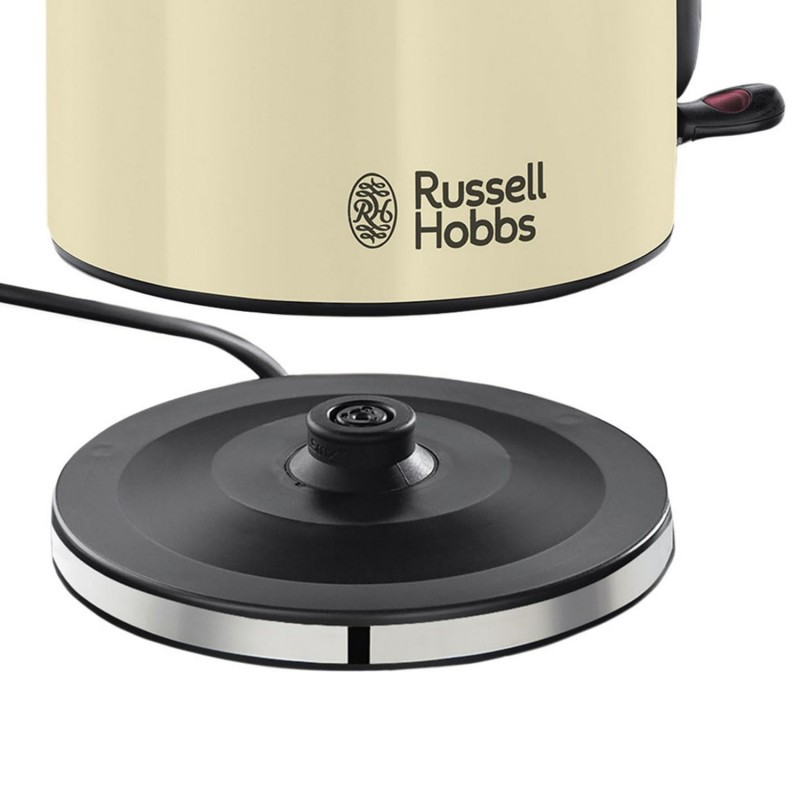 Ceainic electric Russell Hobbs Colours Plus Classic Cream 20415-70, 2400 W, 1,7 l, Fierbere rapidă, Element de încălzire ascuns, Bază rotativă la 360°, Indicator, Culoare crem