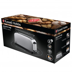 Prăjitor de pâine Russell Hobbs Adventure Oxford 21396-56, 1200 W, 2 felii, 1 compartiment, 6 niveluri de prăjire, Tava pentru firimituri, Oțel inoxidabil