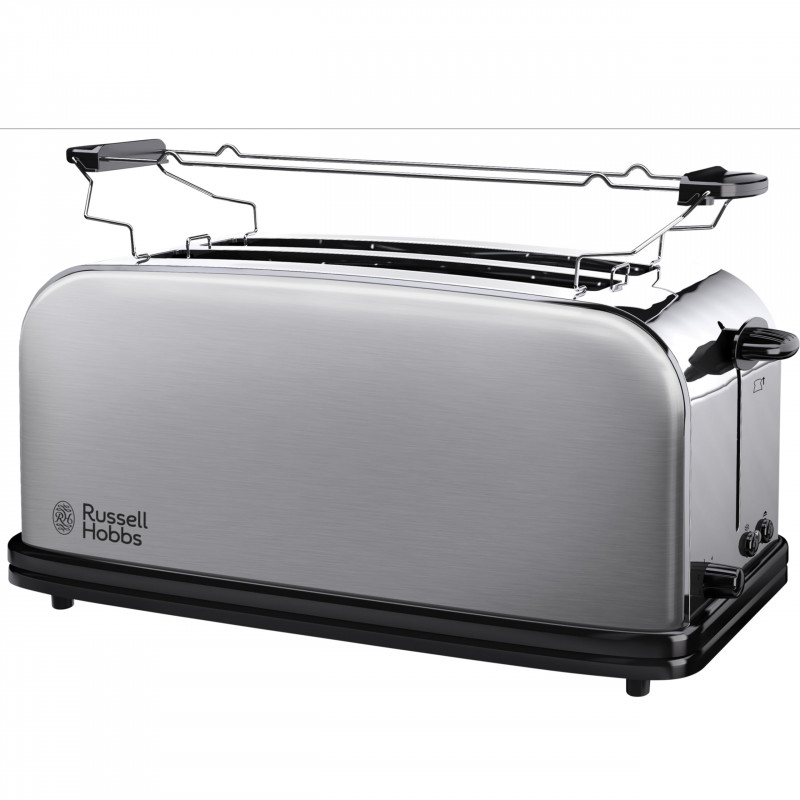 Prăjitor de pâine Russell Hobbs Adventure Oxford 21396-56, 1200 W, 2 felii, 1 compartiment, 6 niveluri de prăjire, Tava pentru firimituri, Oțel inoxidabil